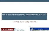 What you don't know about SEO CAN hurt you
