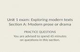 Unit 1 Section A exam questions