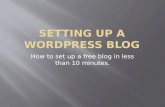 Setting up a wordpress blog