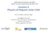 Solar Cells Lecture 5: Organic Photovoltaics