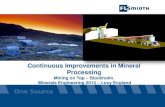Continuous improvements in Mineral processing