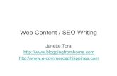 Web Content & SEO Writing by Janette Toral