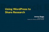 Using Wordpress To Share Research