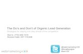 Webmarketing123 webinar: The-Dos-and-Donts-of-Organic-Lead-Generation-07-06-2011