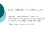 Unit Testing RPG with JUnit