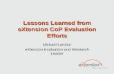 Lessons learned from e xtension cop evaluation efforts.netc.2010