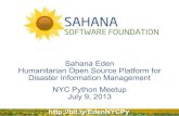 Sahana Eden   NYC Python Meetup - July 9, 2013