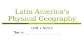 Physical Features Of Latin America
