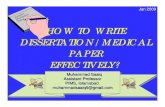 How to write disseration/ original article. Muhammad  Saaiq