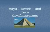 Maya, Aztecs and Inca Civilizations.