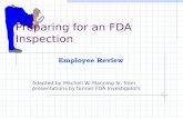 Preparing For An FDA Inspection - Employee Review