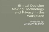 Ethical decision making-technology and privacy in the workplace