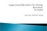 Legal Considerations For Doing Bussiness In India