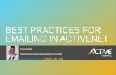 Best Practices for Emailing in ActiveNet