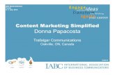 Content marketing handouts IABC world conference 2014, Donna Papacosta