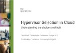 Hypervisor selection in CloudStack