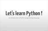 Lets learn Python !