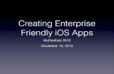 Creating Enterprise Friendly iOS Apps