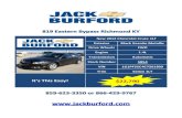 New 2012 Chevrolet Cruze 1LT Stock ID- 5854 at Jack Burford Chevrolet of Richmond KY