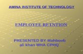 Employee retetion by Mahboob ali khan
