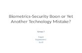 Biometrics Pros & cons