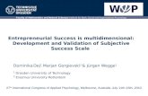 Dej, Gorgievski & Wegge, Development of a subjective entrepreneurial success measure