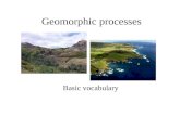 Geomorphic processes: basic vocabulary