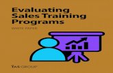Sales White Paper: Evaluating Sales Training Programs