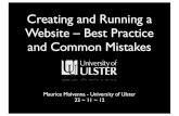 Creating and Running a Website – Best Practice and Common Mistakes