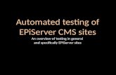 Automated Testing Of EPiServer CMS Sites