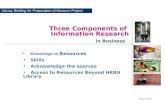 Three Components of Information Research