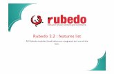 Rubedo 2.2 : features list