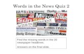 Words In The News Quiz 2