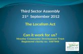 Localism and Decentralisation - Moseley Community Development Trust
