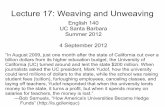 Lecture 17 - Weaving and Unweaving
