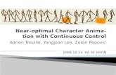 Near-optimal Character Animation with Continuous Control