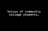 Voices of community college students.
