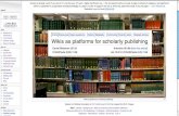 Wikis as platforms for scholarly publishing (COASP 2010)