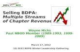 Selling BDPA: Multiple Streams of Chapter Income