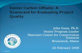 Forest Carbon Offsets: A scorecard for evaluating project quality