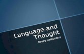 Language and Thought: Essay Selections