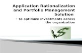 Application Rationalization and Portfolio Management solution