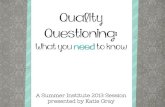 Quality Questioning: What you Need to Know