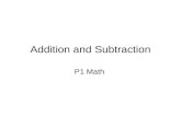 P1 Math on Addition and subtraction