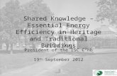 Essential Energy Efficiency in Heritage and Traditional Buildings - Peter Cox (19 sept. 2012)