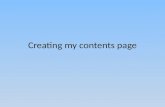 Creating my contents page steps  final