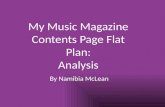 My music magazine contents page flat plan: analysis