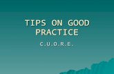 C.U.O.R.E. PROJECT - Tips on good practice presentation