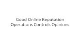 Good online reputation operations controls opinions