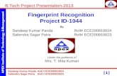 Fingerprint Recognition Technique(PPT)